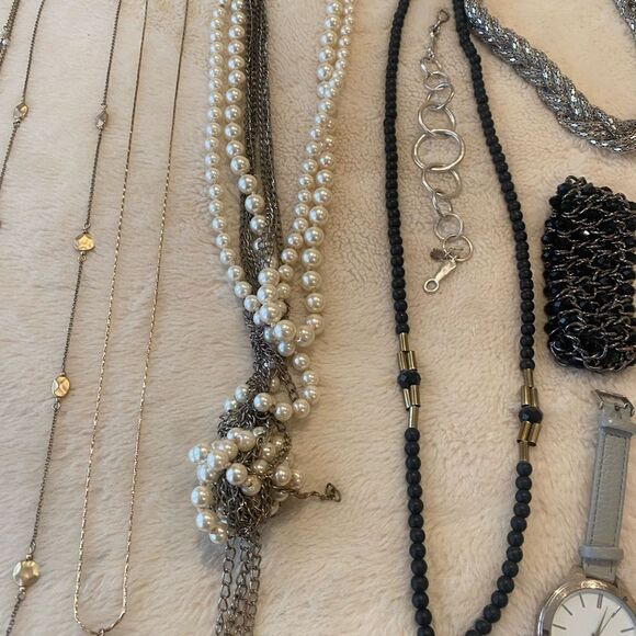 Silver and Gold Necklaces with Chains Pendants and Beads - Picture 3 of 7